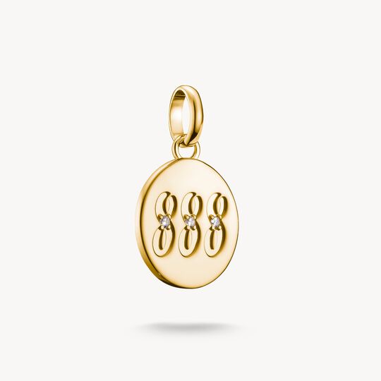 Thomas Sabo Charm Club Charming Connect Gold Plated Angel Number 888 With Stones Charm CC1255-414-14