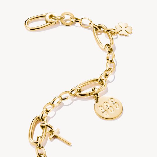 Thomas Sabo Charm Club Charming Connect Gold Plated Angel Number 888 With Stones Charm CC1255-414-14