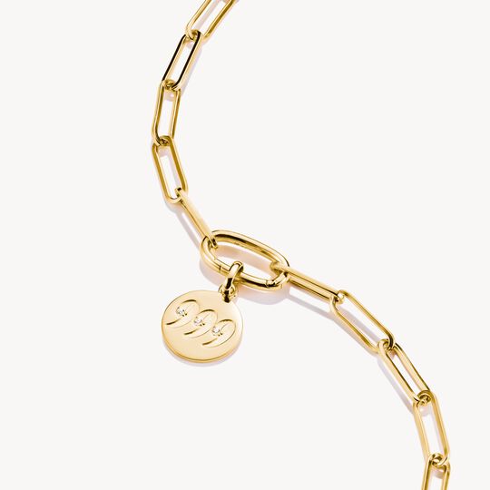 Thomas Sabo Charm Club Charming Connect Gold Plated Angel Number 999 With Stones Charm CC1256-414-14