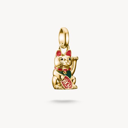 Thomas Sabo Charm Club Charming Connect Gold Plated Lucky Waving Cat Charm CC1260-427-7