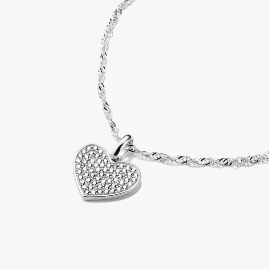 Thomas Sabo Charm Club Charming Connect Sterling Silver Pavé Heart Charm CC1277-051-14