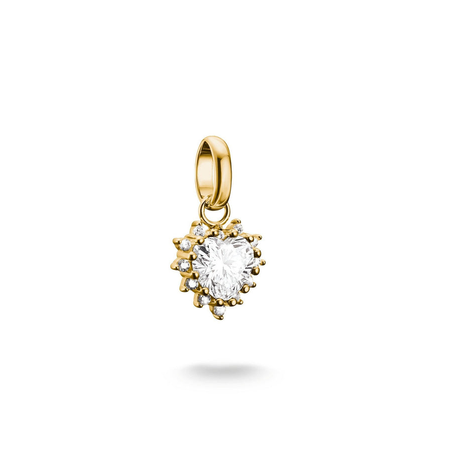 Thomas Sabo Charming Connect 18ct Gold Plated Heart Cut Zirconia Charm CC1279-M01-14