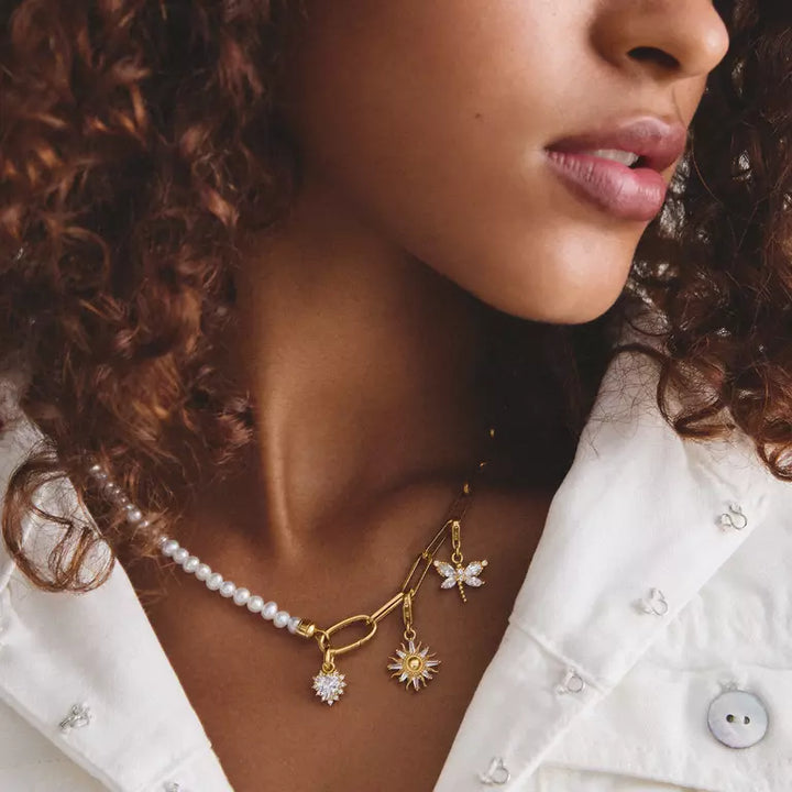 Thomas Sabo Charming Connect 18ct Gold Plated Heart Cut Zirconia Charm CC1279-M01-14