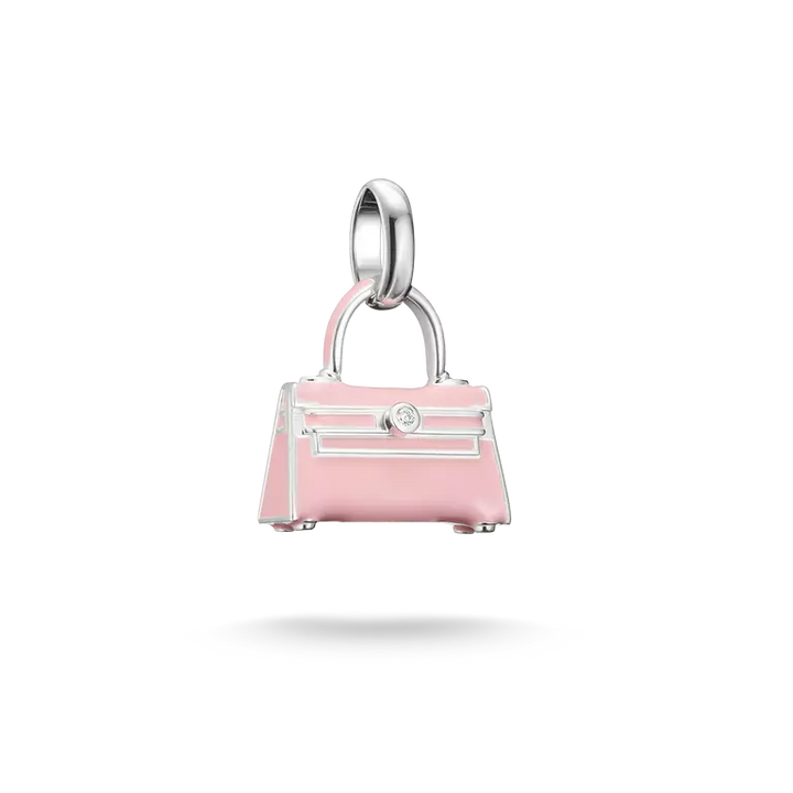 Charm Club Charming Connect Cold Enamel Cubic Zirconia Pink Handbag Charm CC1299-041-9