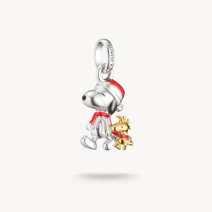 Thomas Sabo Charm Club Charming Connect Sterling Silver Peanuts Santa Edition Snoopy & Woodstock Charm CC1307-427-7