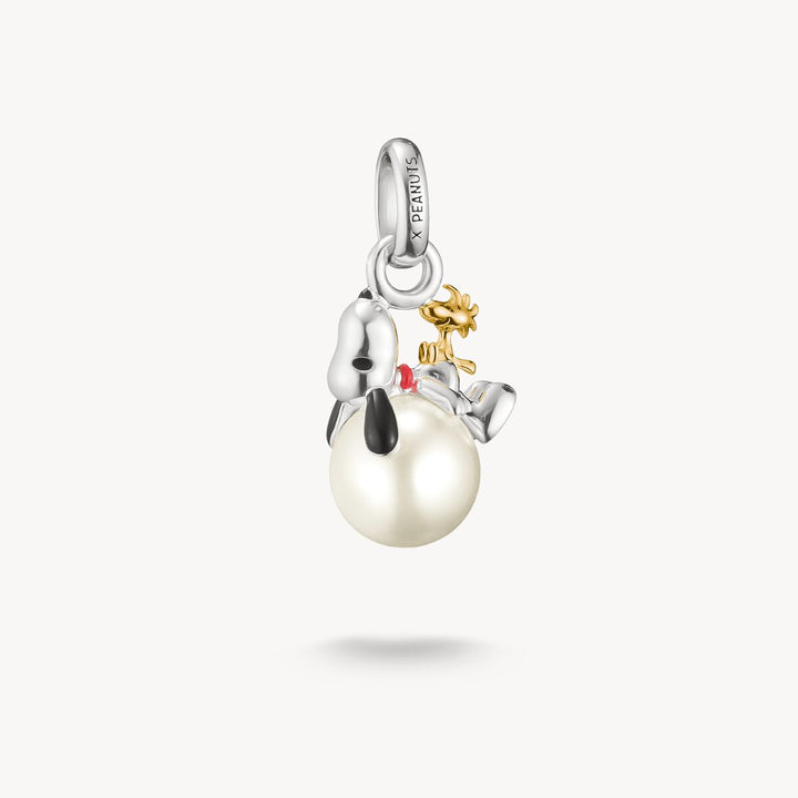 Thomas Sabo Charm Club Charming Connect Sterling Silver Peanuts Santa Edition Snoopy & Woodstock Pearl Charm CC1308-427-14