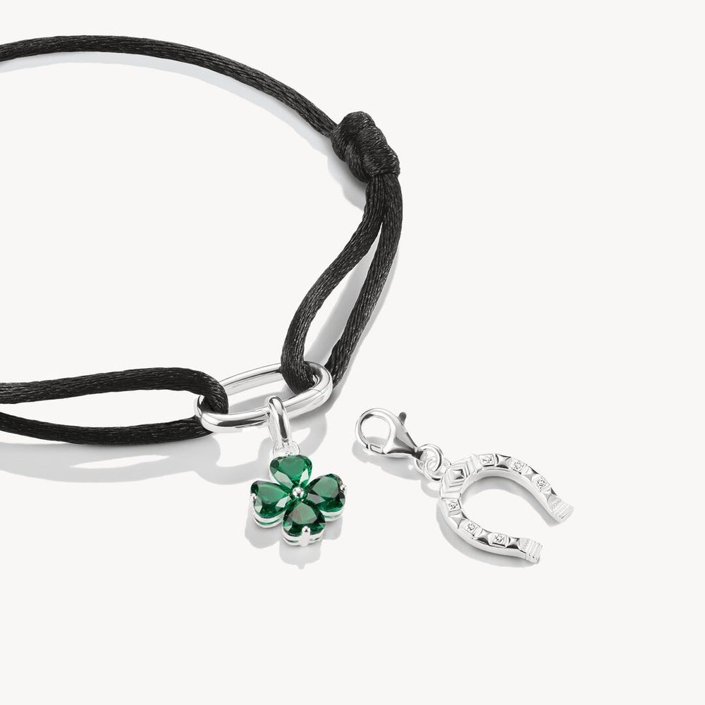Charm Club Connect Green Glass-ceramic stone Four Leaf Clover Charm CC1326-699-6