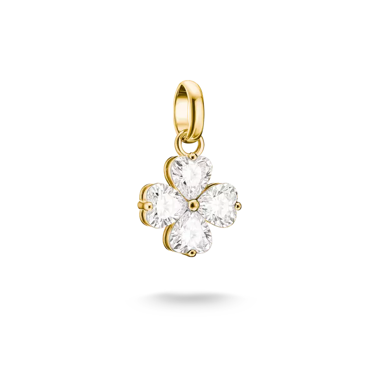Thomas Sabo Charming Connect 18ct Gold Plated White Four Leaf Clover Charm CC1326-M01-14