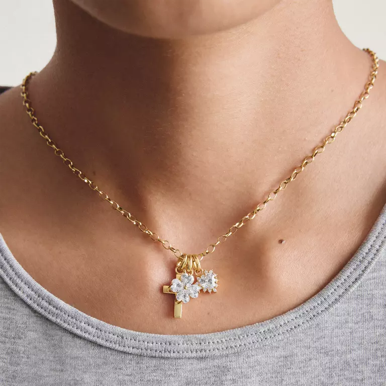 Thomas Sabo Charming Connect 18ct Gold Plated White Four Leaf Clover Charm CC1326-M01-14