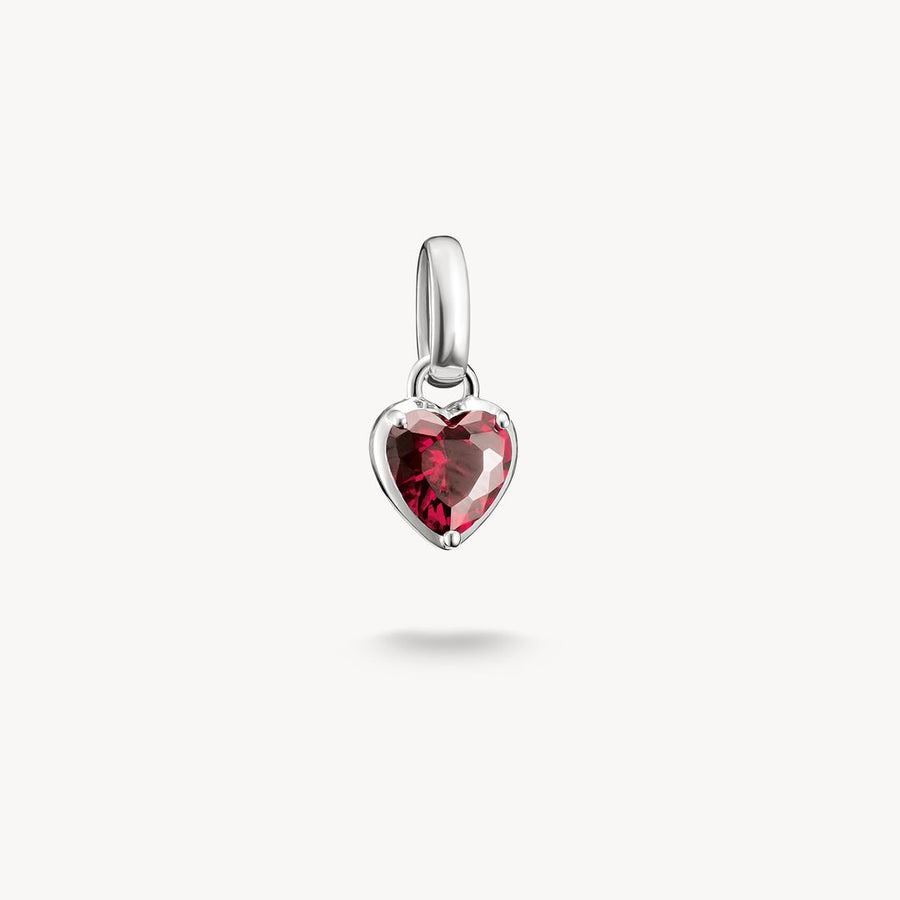 Charm Club Connect Dark Red Granite Zirconia Birthstone July Charm CC1335-051-10