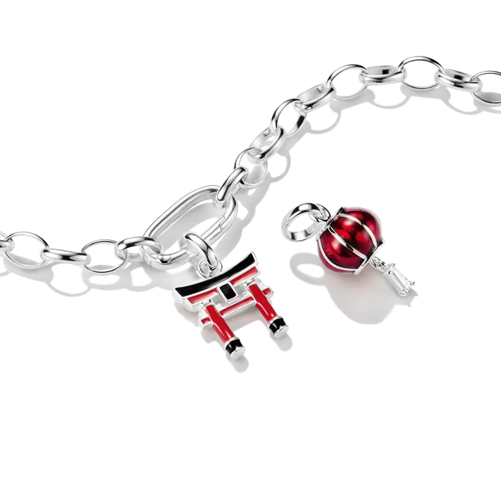 Charm Club Charming Connect Cold Enamel Cubic Zirconia Tokyo Crush Red Lantern Charm CC1341-041-10
