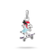 Pendant of a character on a skateboard with a white background