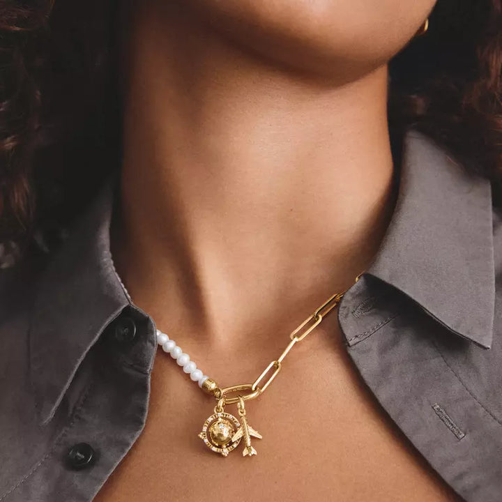 Thomas Sabo Charming Connect 18ct Gold Plated Globe Charm CC1348-M01-14