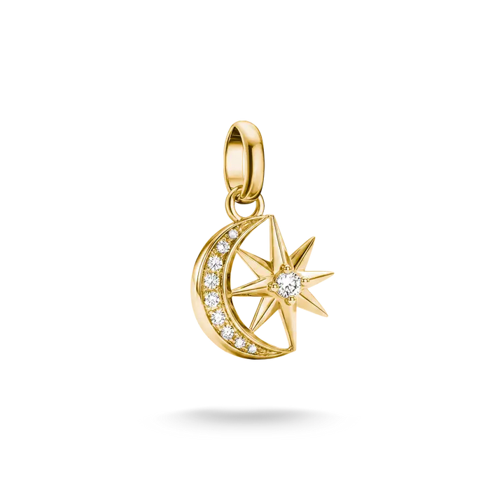 Thomas Sabo Charming Connect 18ct Gold Plated Moon & Stars Charm CC1365-M01-14