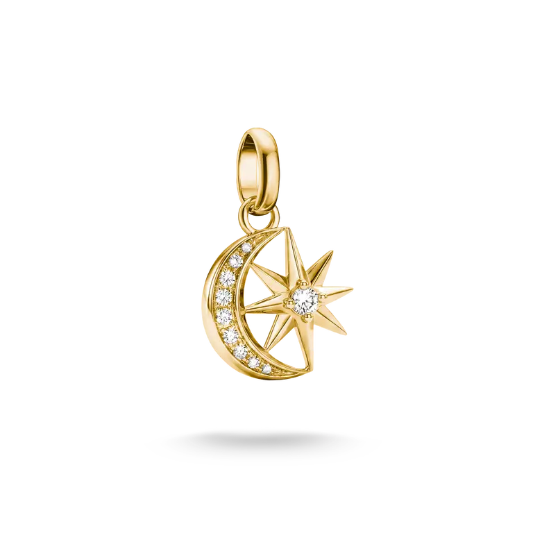 Thomas Sabo Charming Connect 18ct Gold Plated Moon & Stars Charm CC1365-M01-14