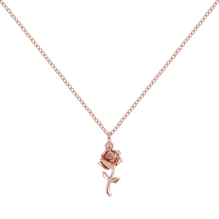 Beauty & The Beast Gold Stone Set Rose Necklace CF01129PL-Q.PH