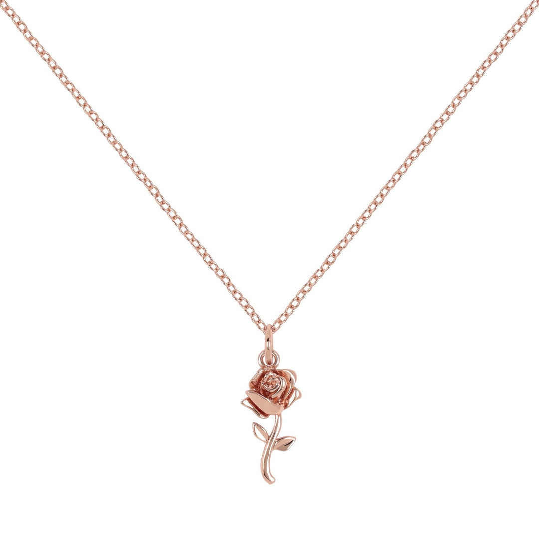 Disney Princess Beauty & The Beast Yg Stone Set Rose Necklace CF01129PL-Q.PH