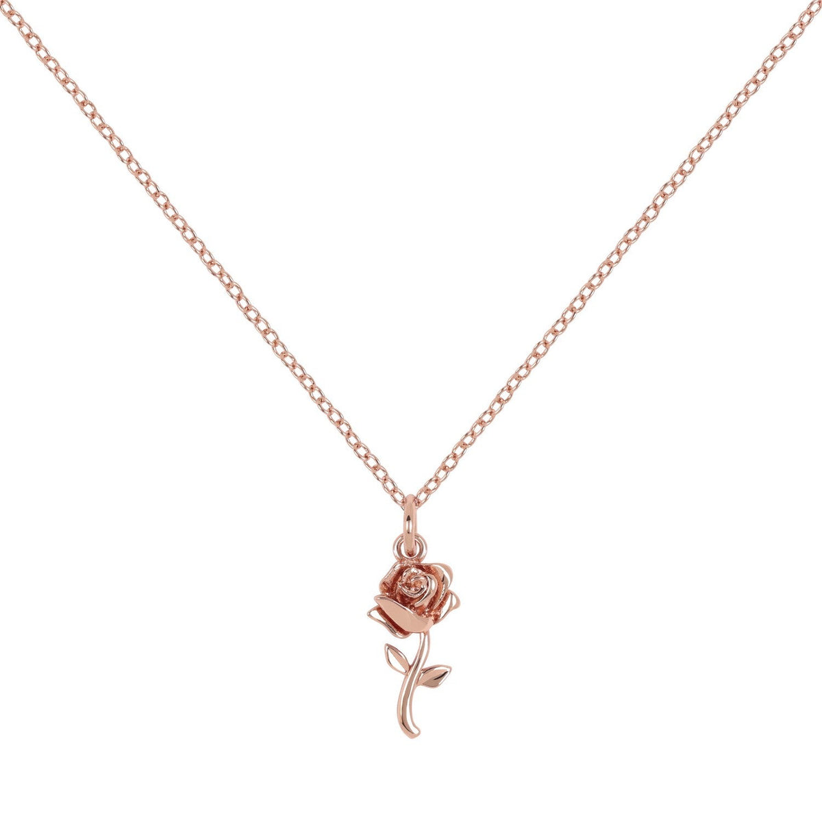 Disney Princess Beauty & The Beast Yg Stone Set Rose Necklace CF01129PL-Q.PH