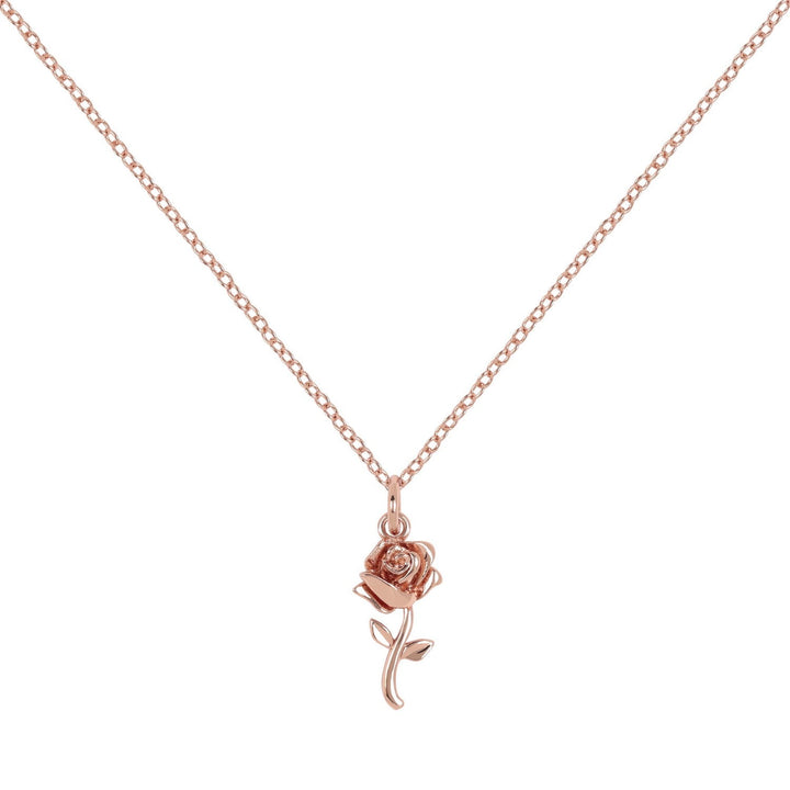 Disney Princess Beauty & The Beast Yg Stone Set Rose Necklace CF01129PL-Q.PH