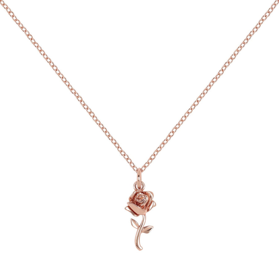 Disney Princess Beauty & The Beast Stone Set Rose Necklace CF01129PL-Q PH