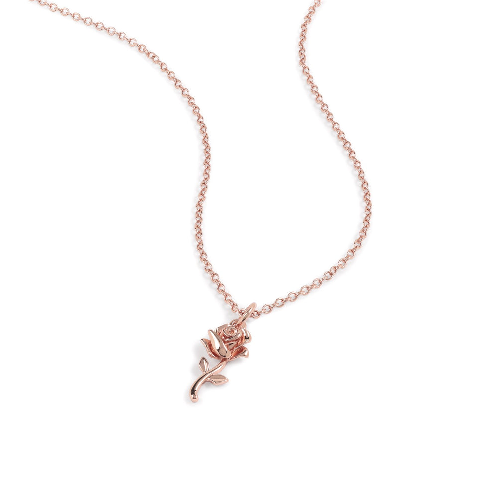 Beauty & The Beast Gold Stone Set Rose Necklace CF01129PL-Q.PH