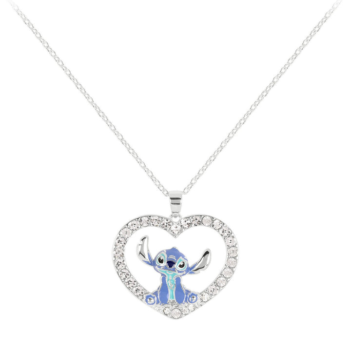Stitch Stone Set Heart Necklace CF01306SL-Q.PH