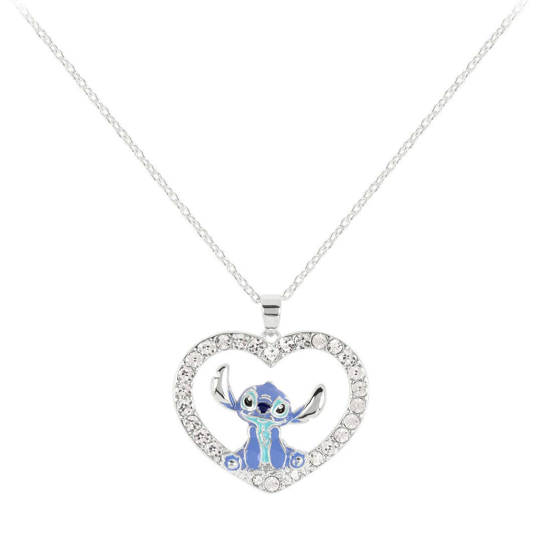 Disney Stitch Stone Set Heart Necklace CF01306SL-Q.PH