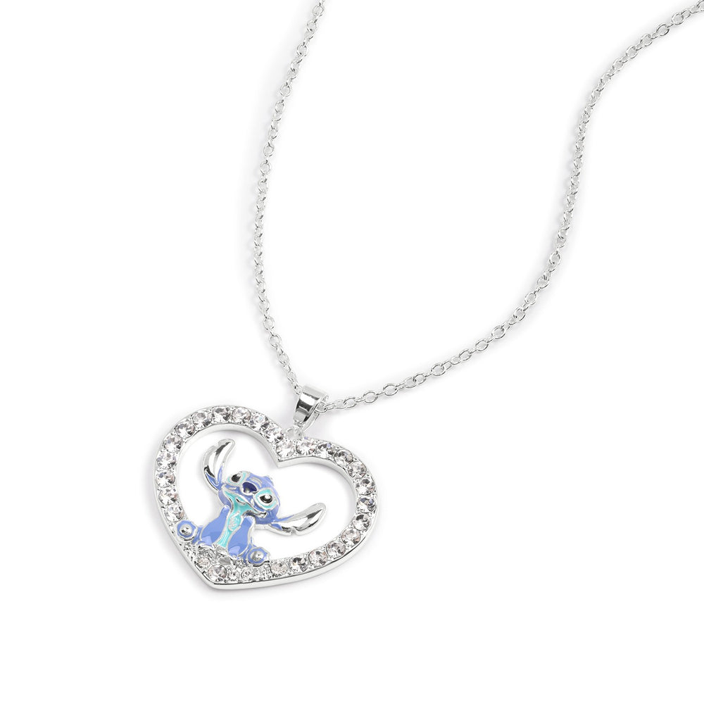 Stitch Stone Set Heart Necklace CF01306SL-Q.PH