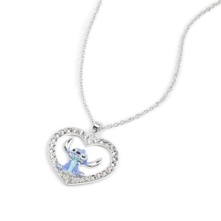 Stitch Stone Set Heart Necklace CF01306SL-Q.PH