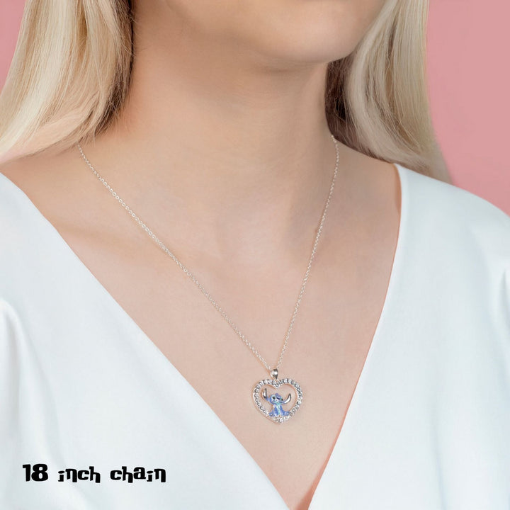 Stitch Stone Set Heart Necklace CF01306SL-Q.PH