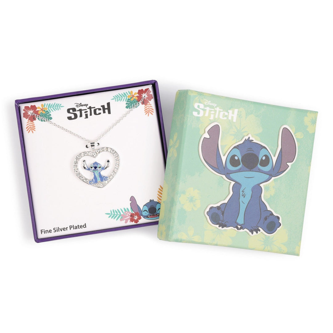 Disney Stitch Stone Set Heart Necklace CF01306SL-Q.PH