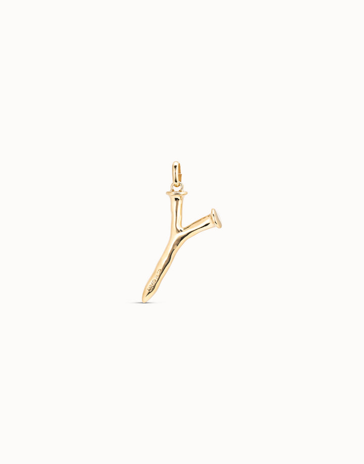 Gimme A Letter Y Large Golden Metal Charm CHA0025ORO0000U