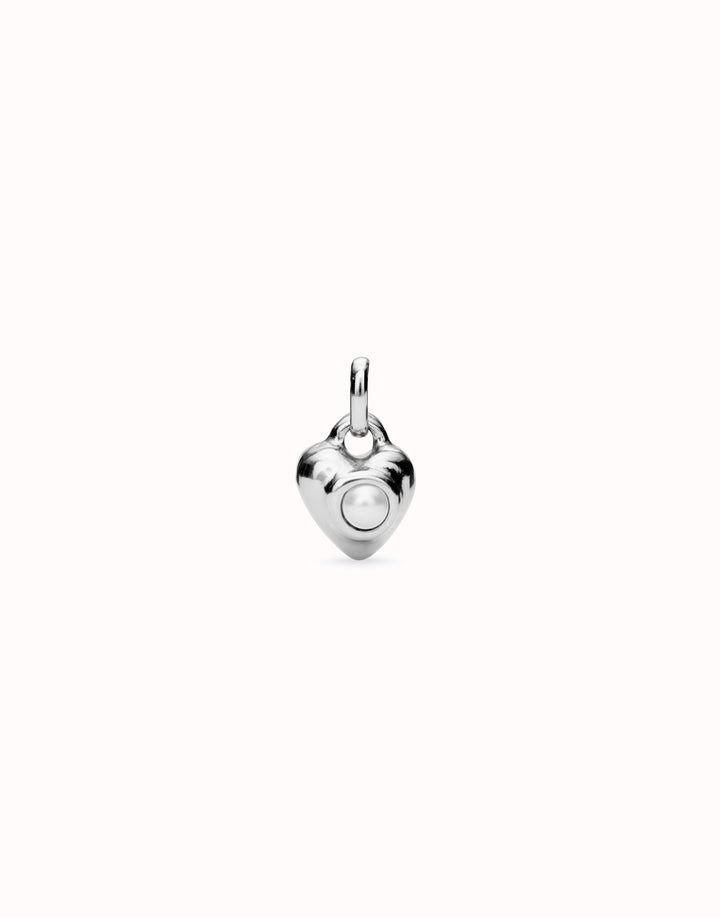 Sterling Silver Plated Hazte White Heart Charm CHA0214BLCMTL0U