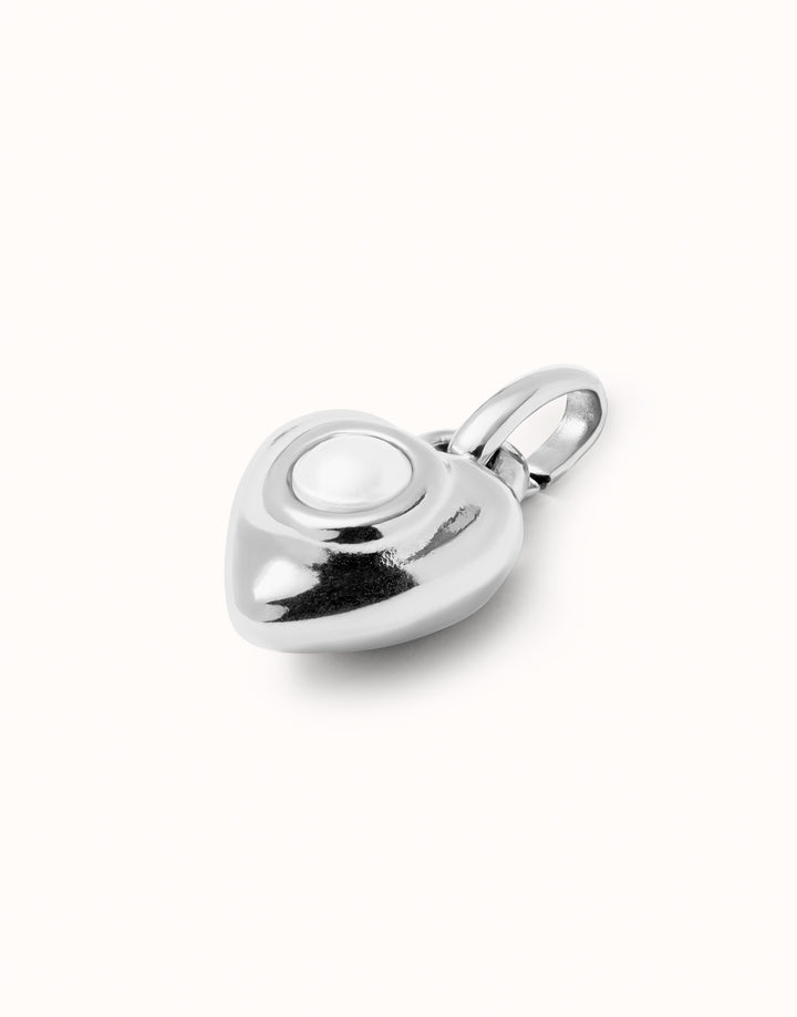 Sterling Silver Plated Hazte White Heart Charm CHA0214BLCMTL0U