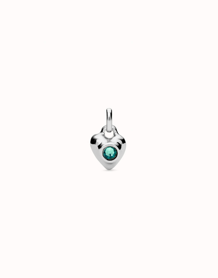 Sterling Silver Plated Hazte Green Heart Charm CHA0214VRDMTL0U