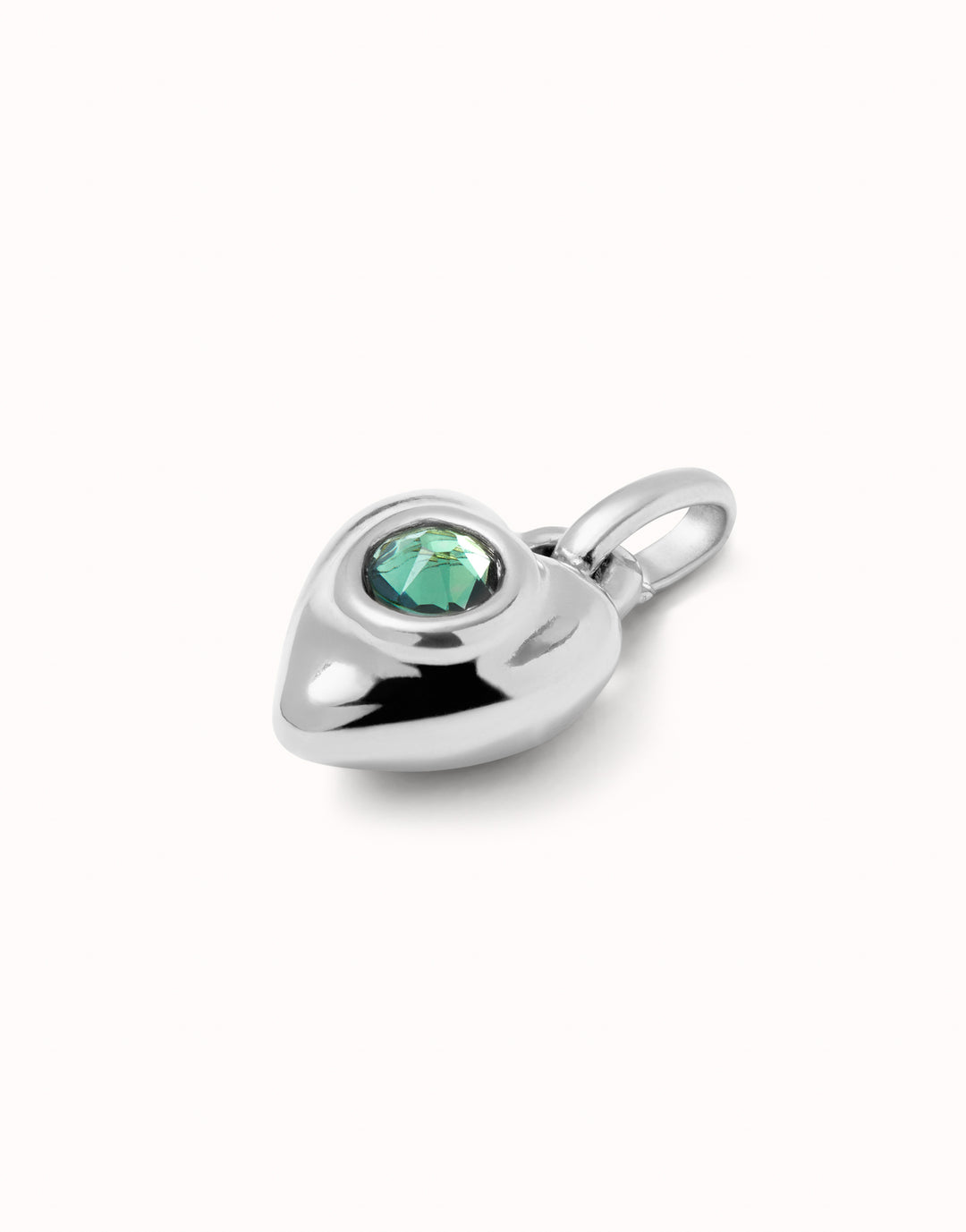 Sterling Silver Plated Hazte Green Heart Charm CHA0214VRDMTL0U