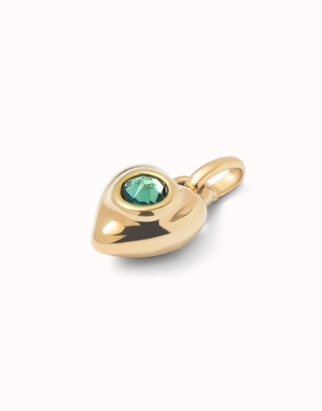 18k Gold Plated Hazte Green Heart Charm CHA0214VRDORO0U