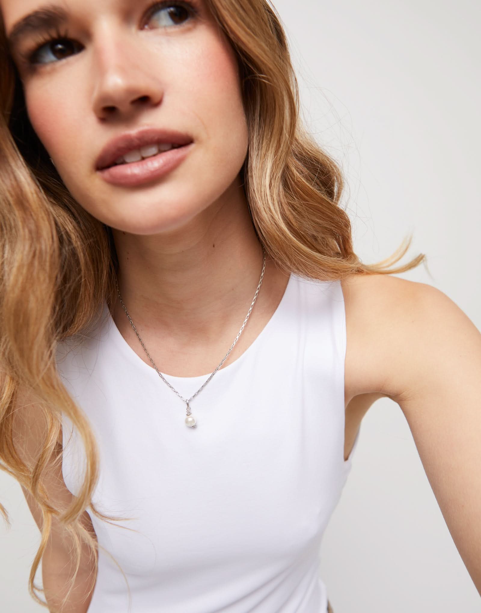 Sterling Silver Plated Hazte White Pearl Charm CHA0266MTL0000U
