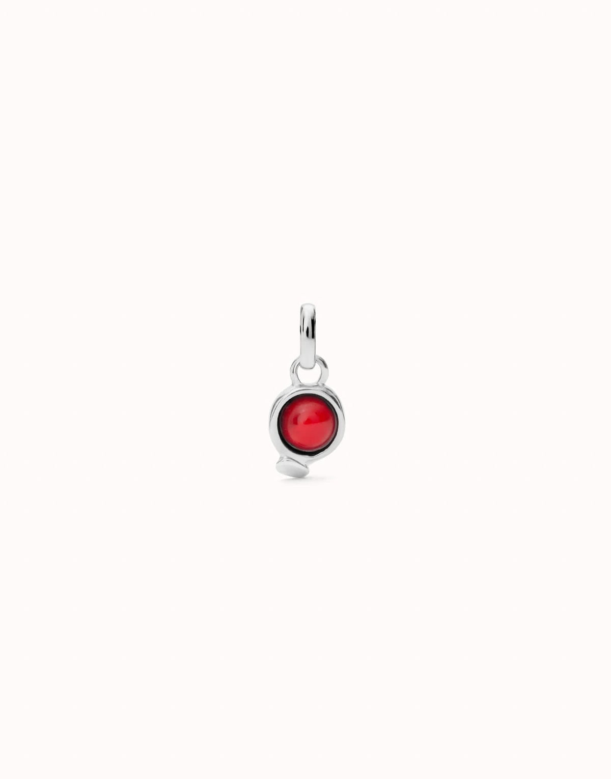 Sterling Silver Plated Hazte Red Stone Charm CHA0267ROJMTL0U
