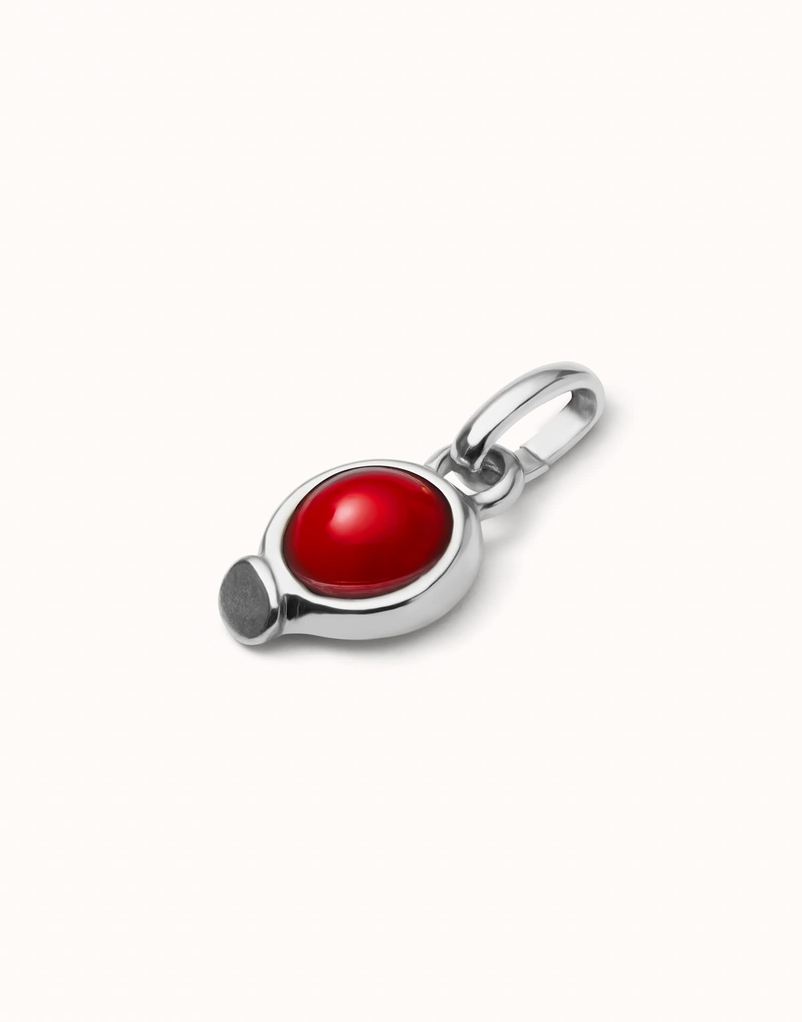 Sterling Silver Plated Hazte Red Stone Charm CHA0267ROJMTL0U