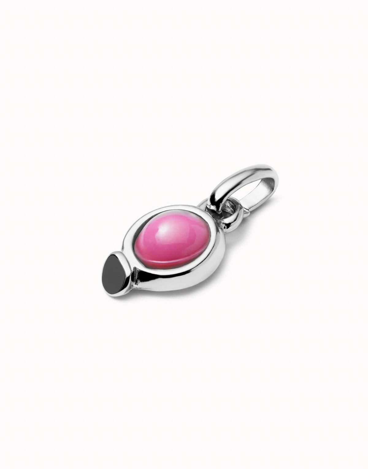 Sterling Silver Plated Hazte Pink Stone Charm CHA0267RSAMTL0U