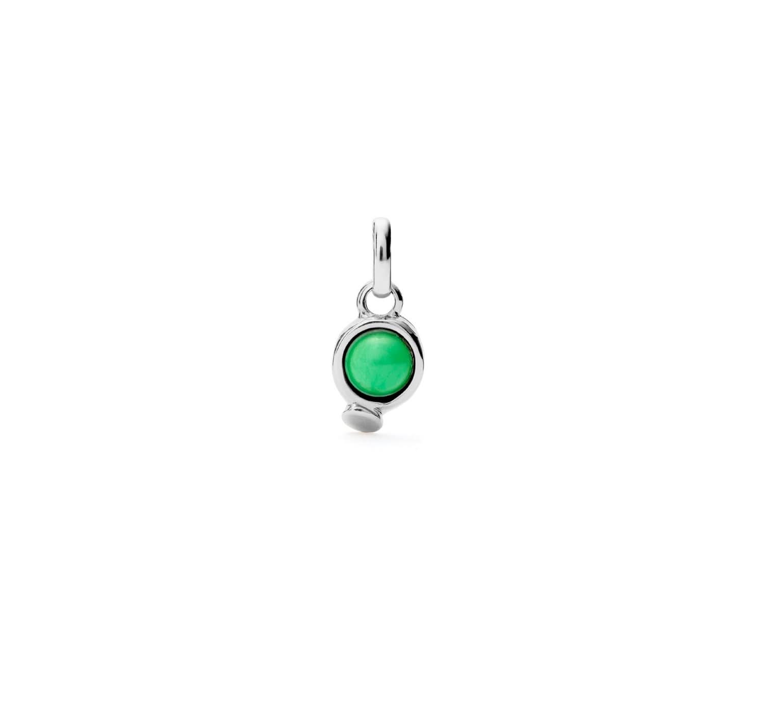 Sterling Silver Plated Hazte Green Stone Charm CHA0267VRDMTL0U