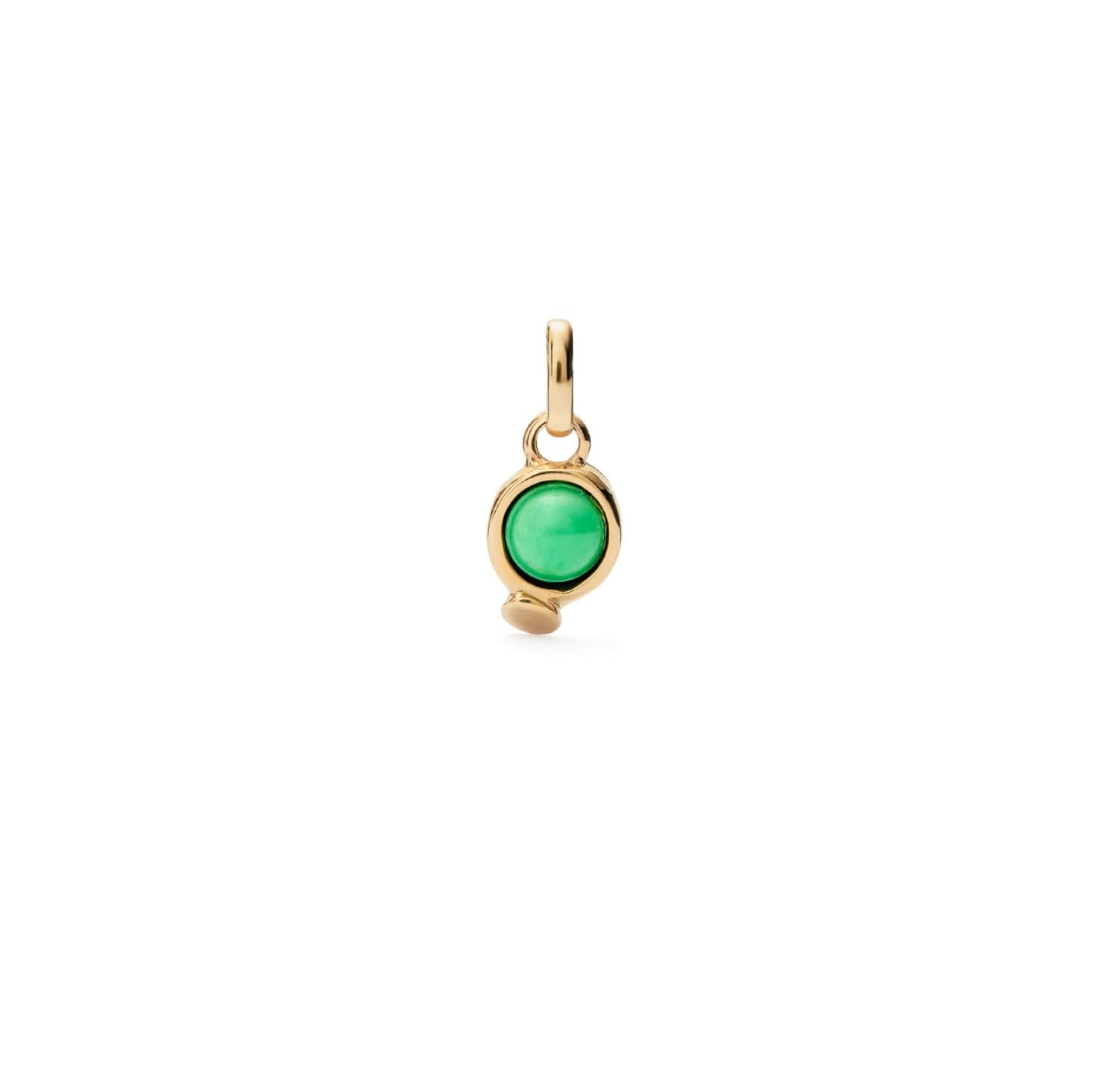 18k Gold Plated Hazte Green Stone Charm CHA0267VRDORO0U