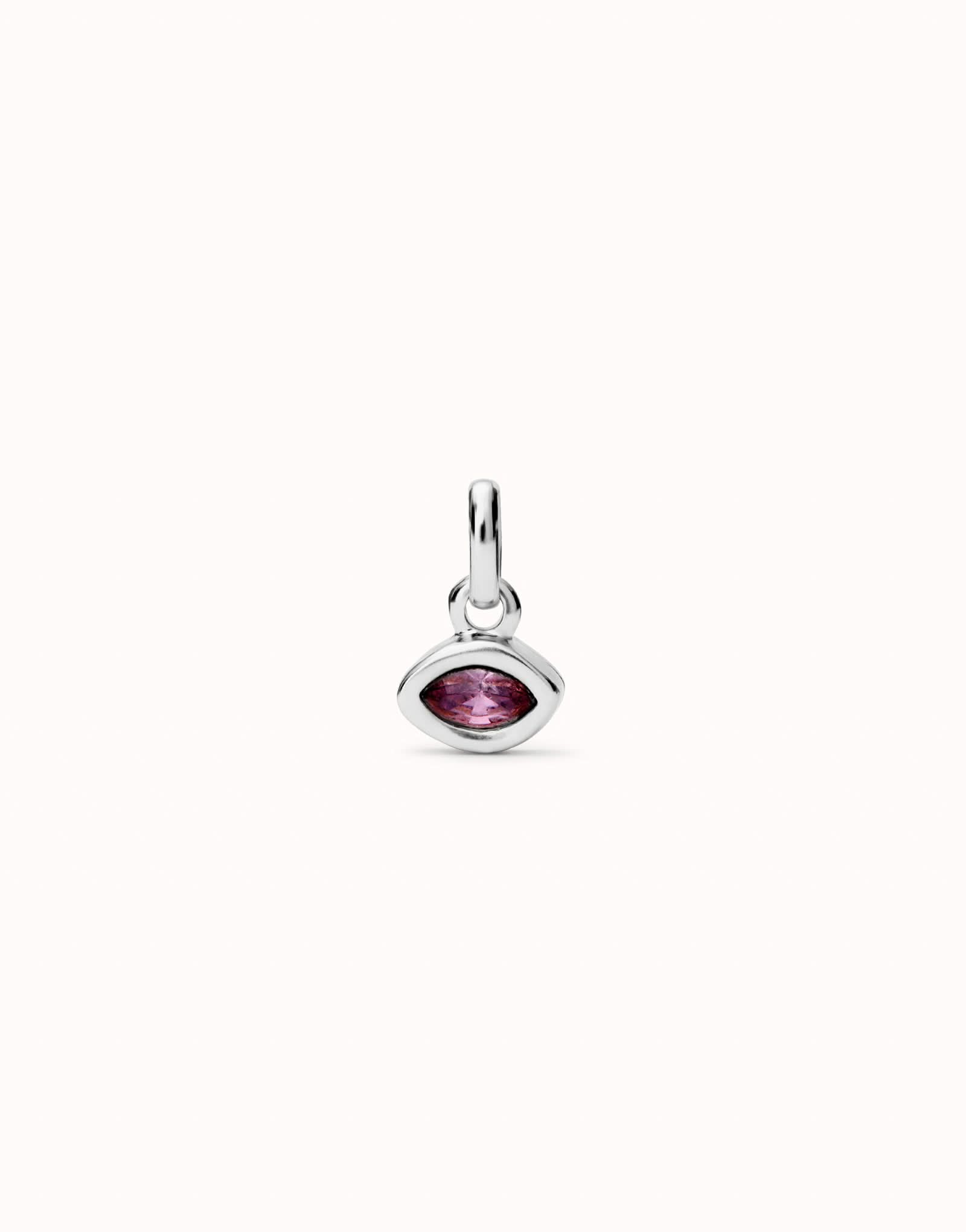 Sterling Silver Plated Hazte Pink Chrystal Charm CHA0270RSAMTL0U