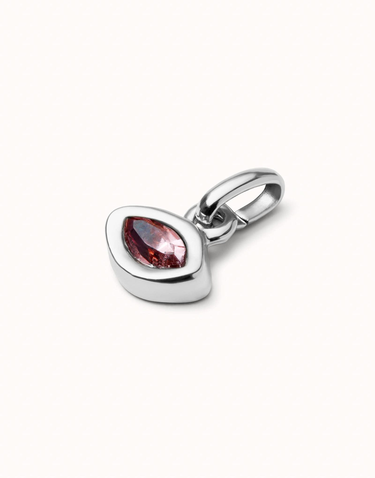 Sterling Silver Plated Hazte Pink Chrystal Charm CHA0270RSAMTL0U
