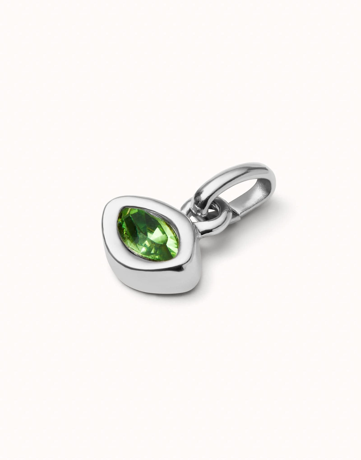 Sterling Silver Plated Hazte Green Crystal Charm CHA0270VRDMTL0U