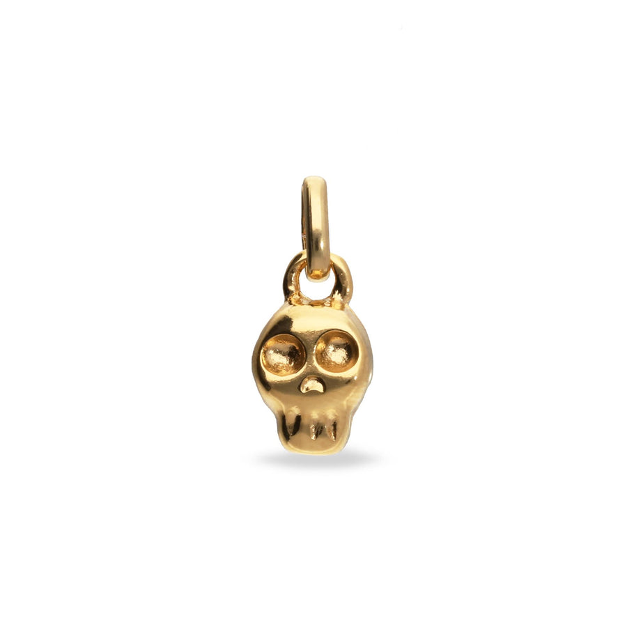 Metal Alloy Sterling 18K Plated Skull Charm CHA0299ORO000
