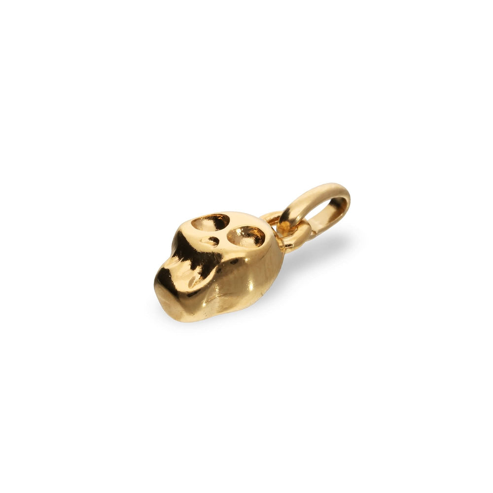 Metal Alloy Sterling 18K Plated Skull Charm CHA0299ORO000
