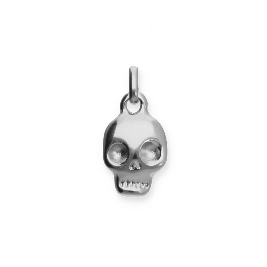 Metal Alloy Sterling Silver Plated Black Skull Charm CHA0300MTL000