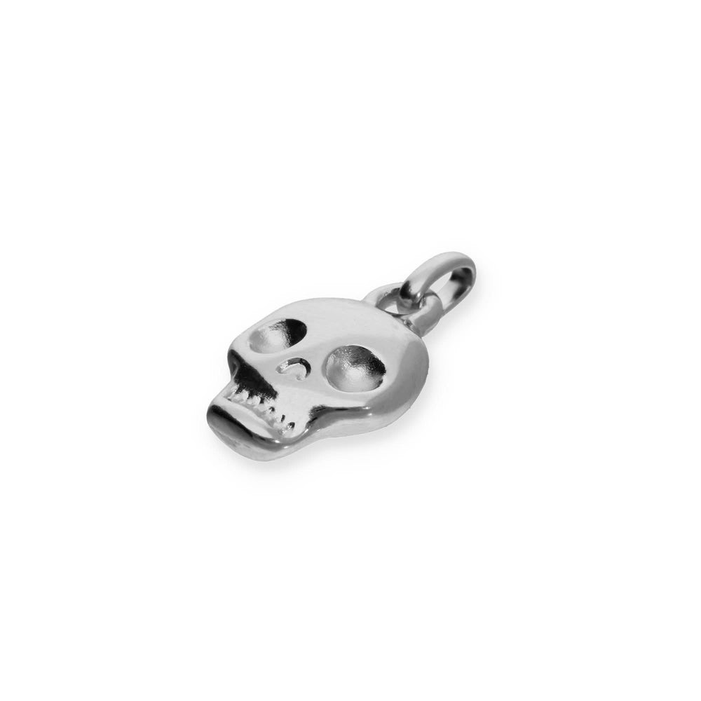 Metal Alloy Sterling Silver Plated Black Skull Charm CHA0300MTL000